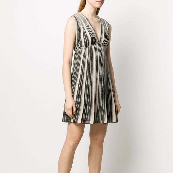 ✅ NWT M Missoni Collection Metallic Striped Dress Size 44 (IT) = US8 $650 NWT's - Picture 4 of 14